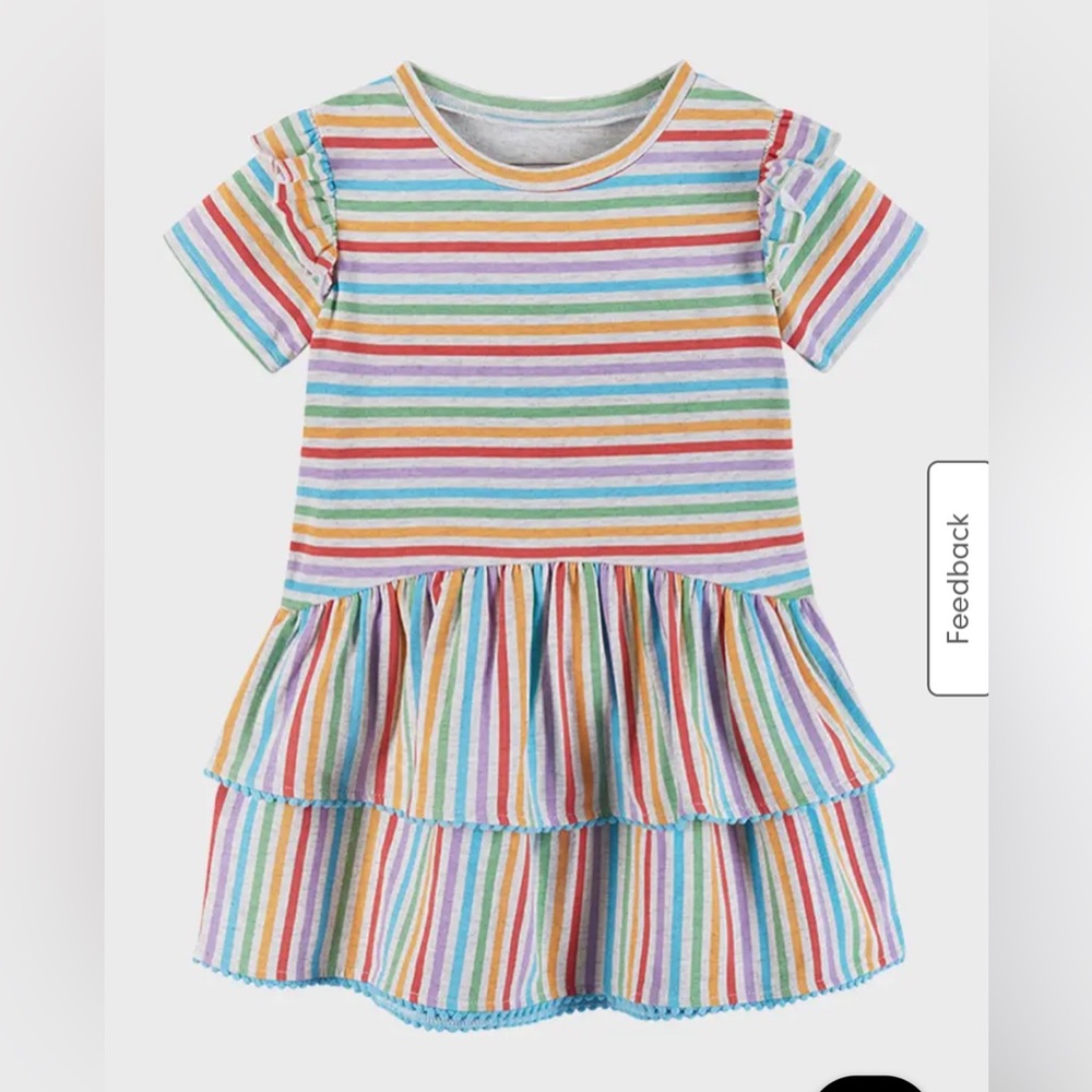 Andy & Evan Multicolor Striped Kids Dress